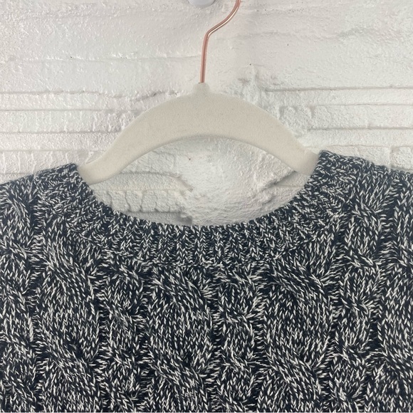 Lands' End Drifter Sweater Black Heather Cable Knit Crewneck Pullover XS - Picture 11 of 16